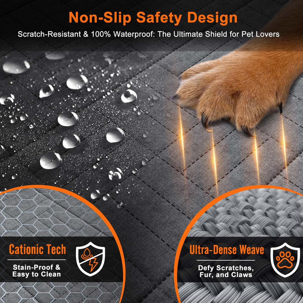 Doglike seat cover non-slip base stays secure in sharp turns.