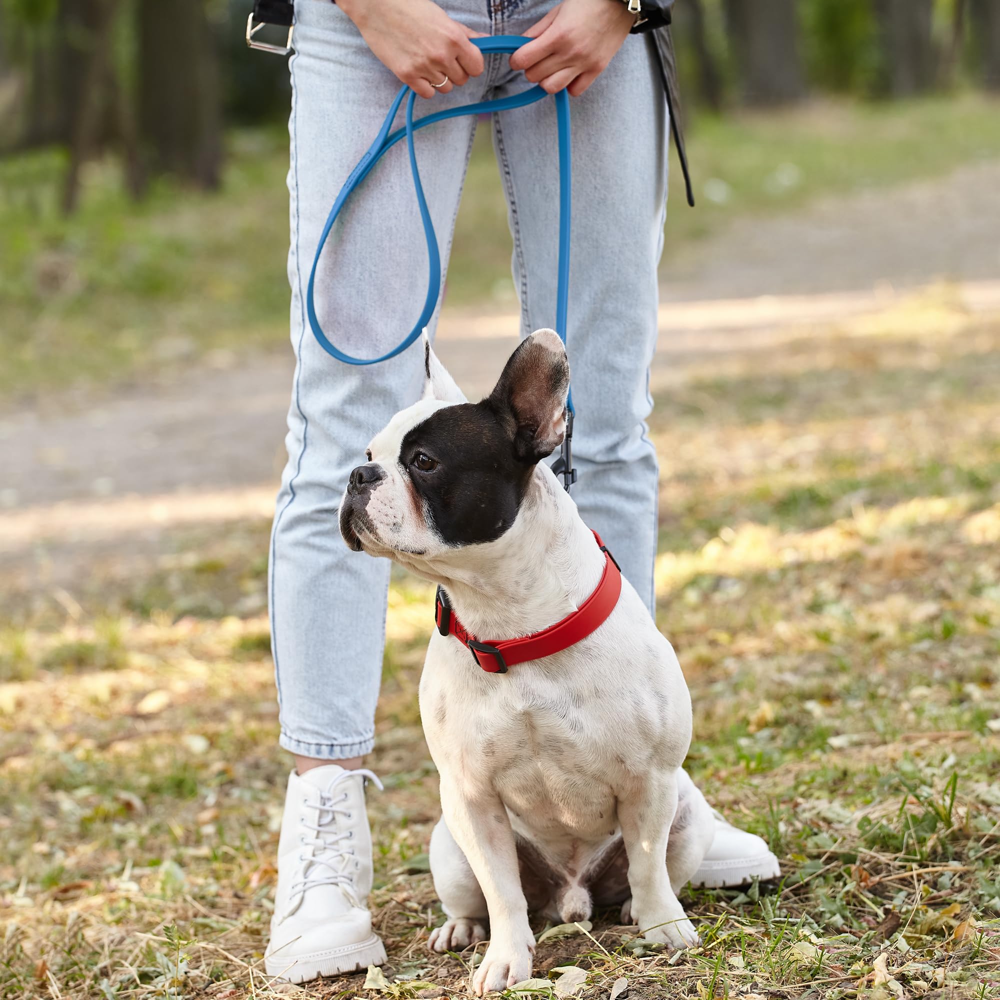 Dogline Biothane leash designed for 6ft length, flexible yet strong.