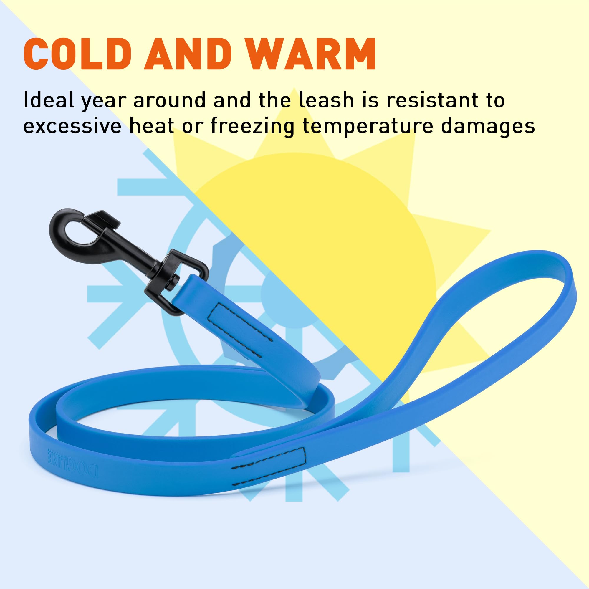 Dogline Biothane leash color cerulean blue, stylish option for daily adventures.