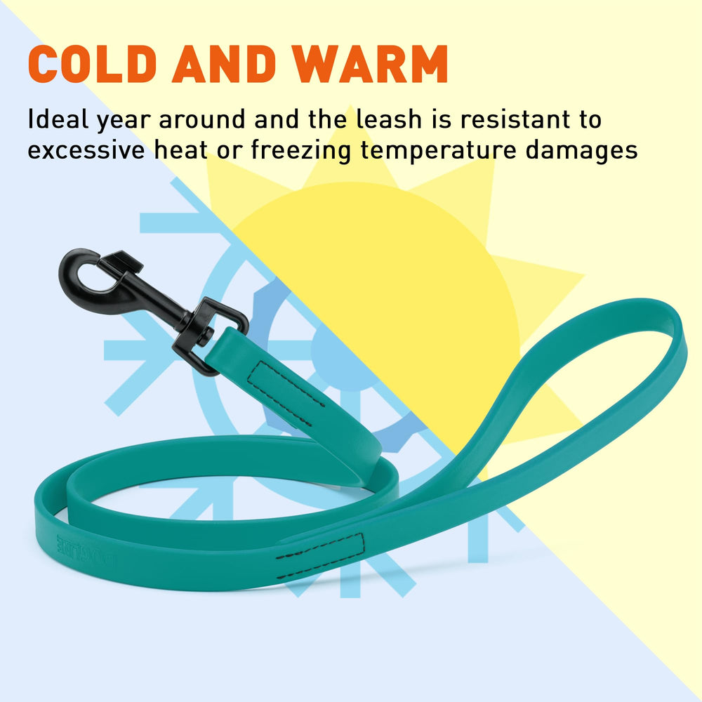 Durable Biothane core on Dogline leash supporting rugged, long-lasting use.