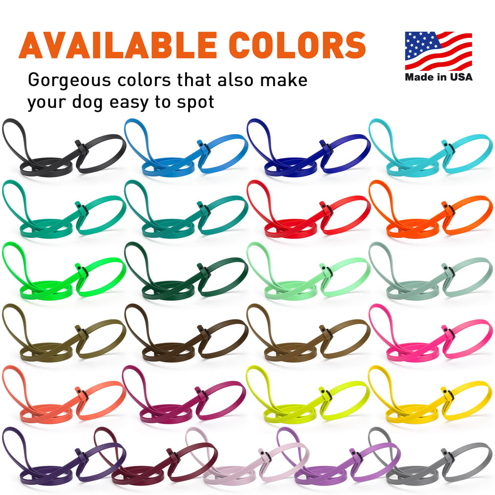 Dogline Biothane leash durable-material emphasizes long-lasting performance during energetic play.