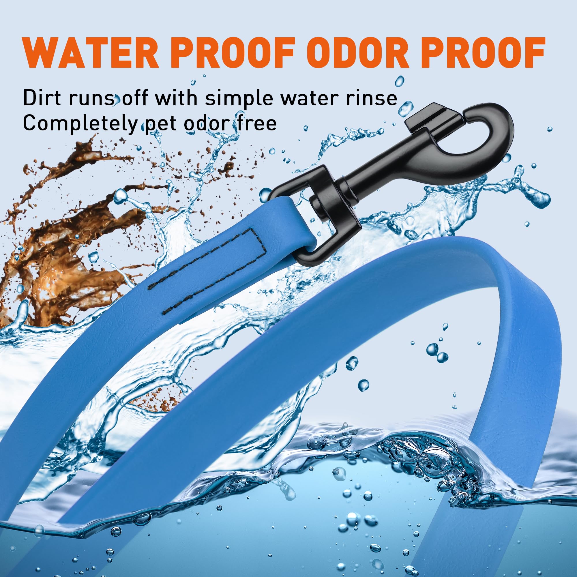 Dogline Biothane leash easy to wipe clean with damp cloth after walks.