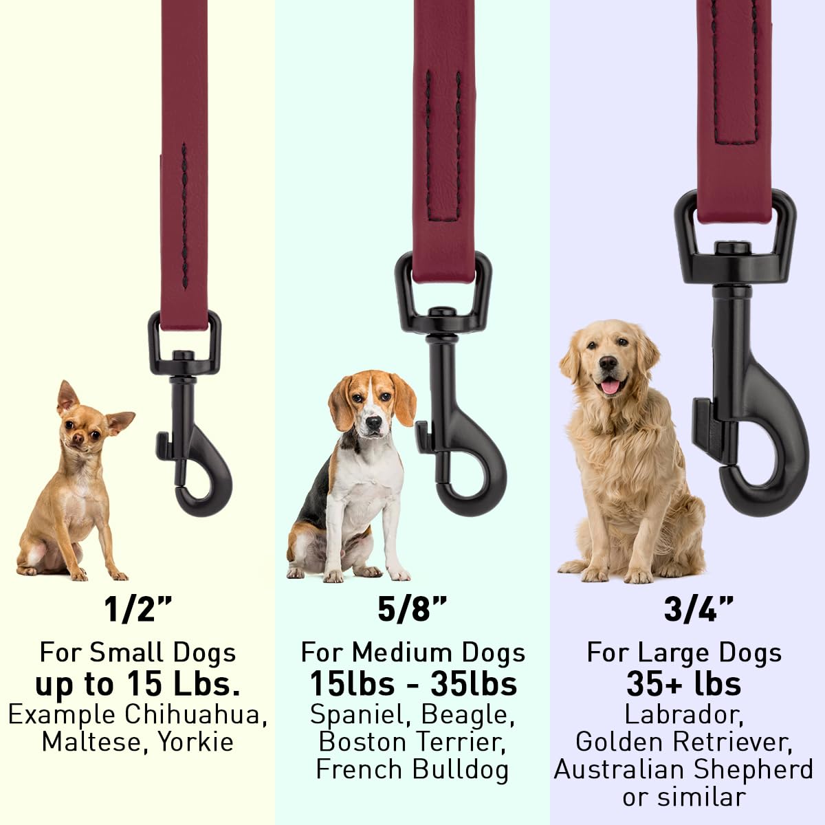 Dogline Biothane leash with electroplated black hardware offers tactical styling and durability