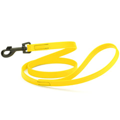 Dogline Biothane leash in lemon yellow showing waterproof finish for clean, odor-free walks