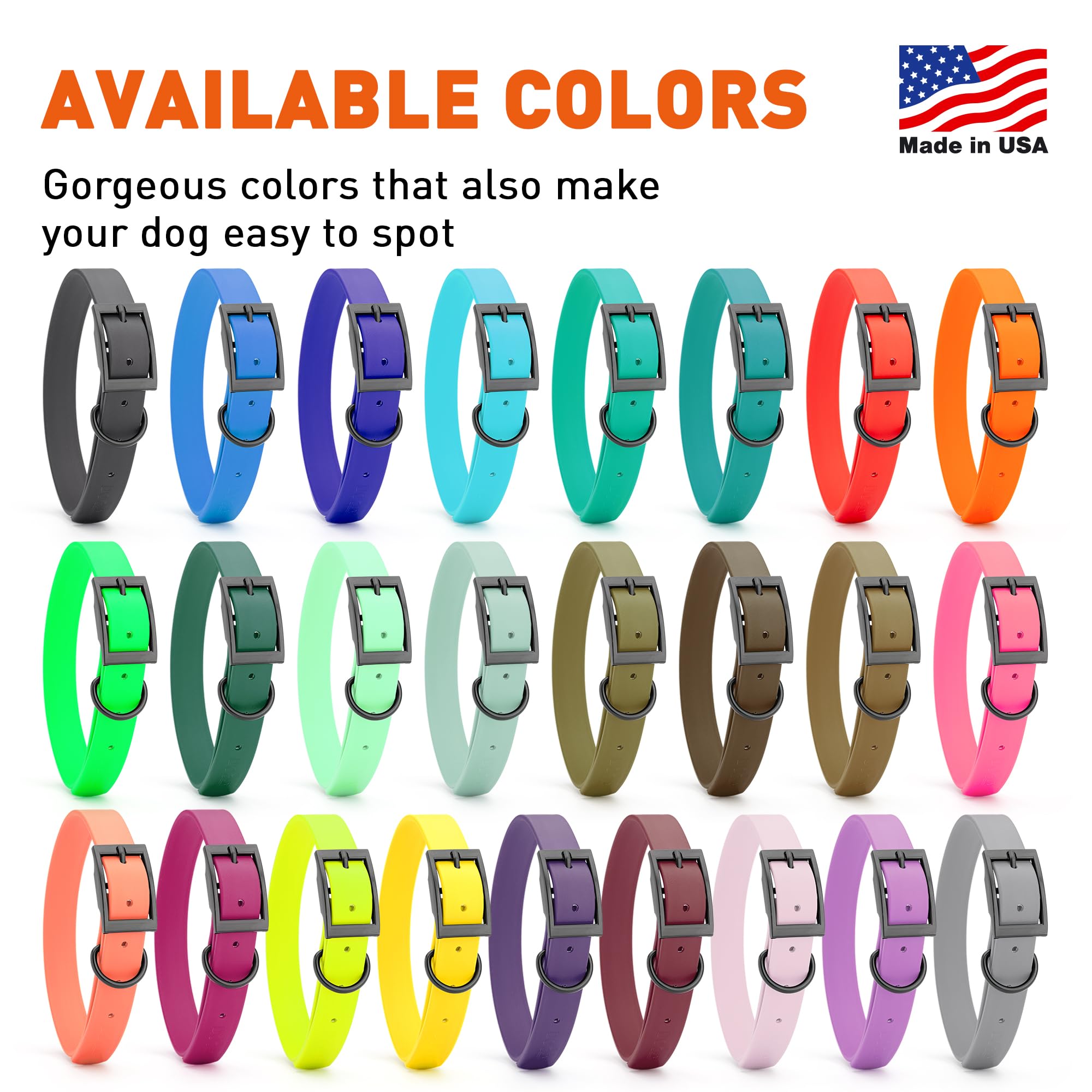 Dogline Biothane Waterproof Collar passionfruit pink side view demonstrates durability and easy wipe-clean care