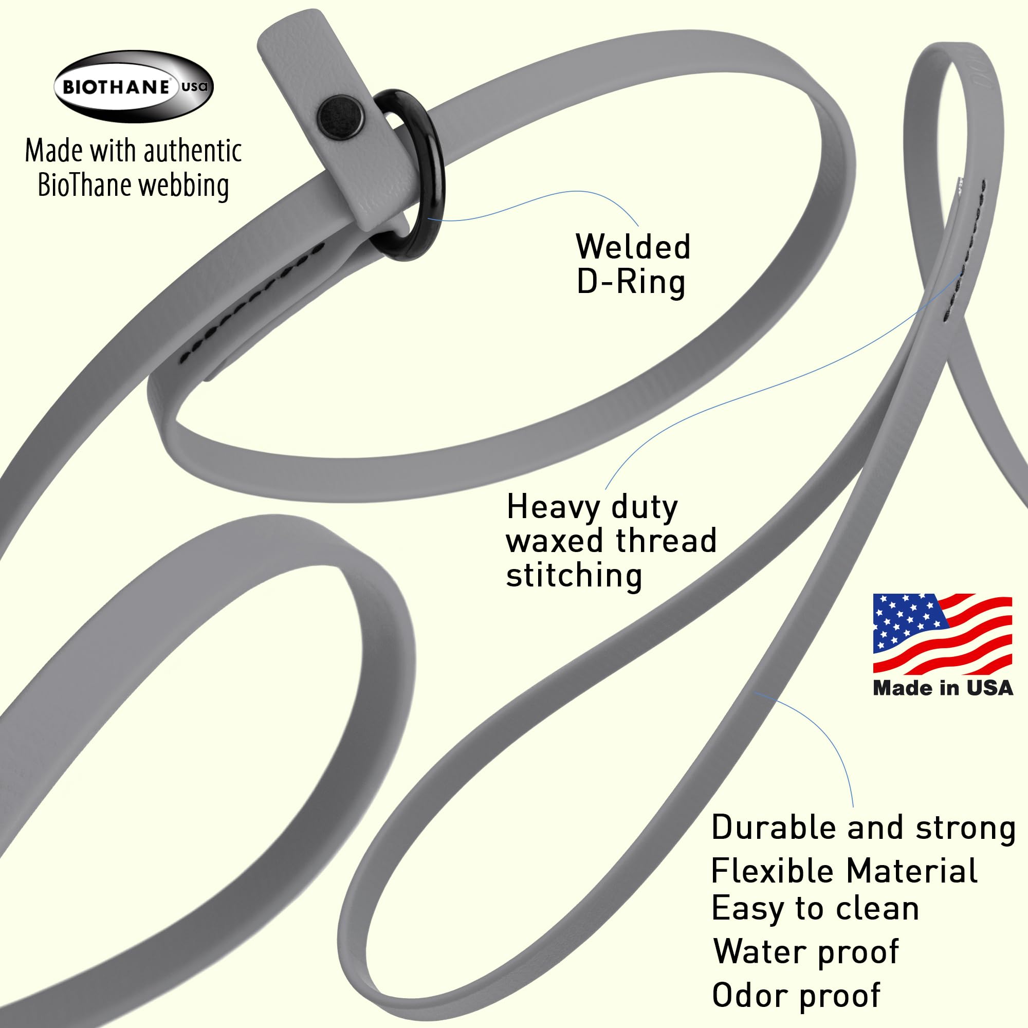 Dogline slip leash rolled flat for travel shows compact, easy-to-store design