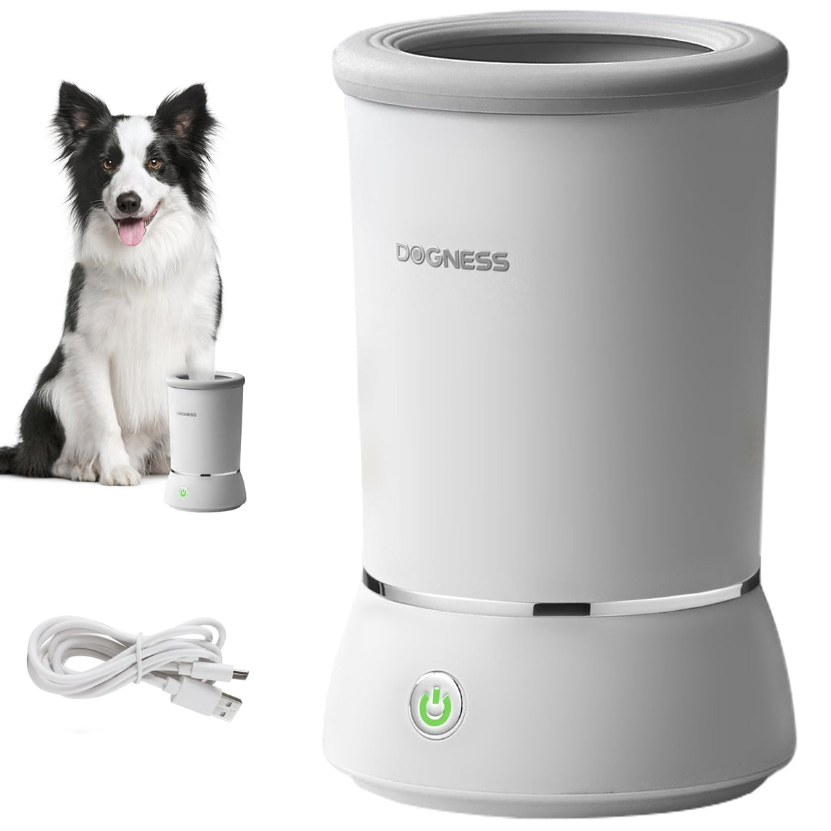DOGNESS W01 automatic paw cleaner front view showing compact durable design
