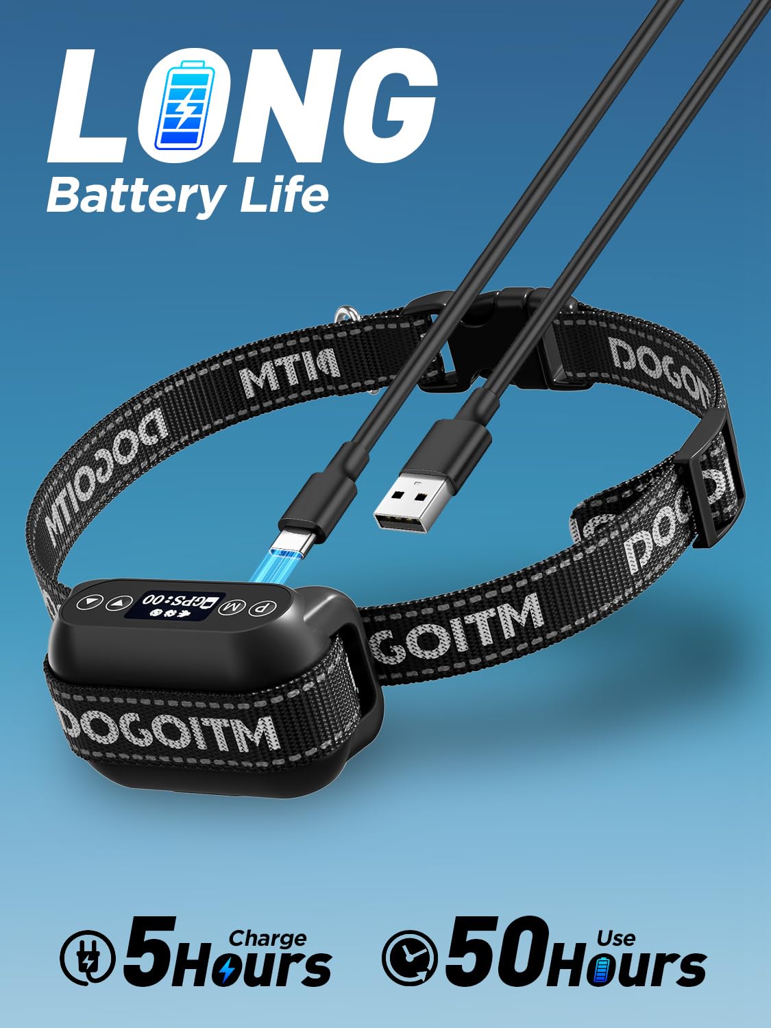 DOGOITM IPX6 waterproof collar signals weather-ready use in rain.