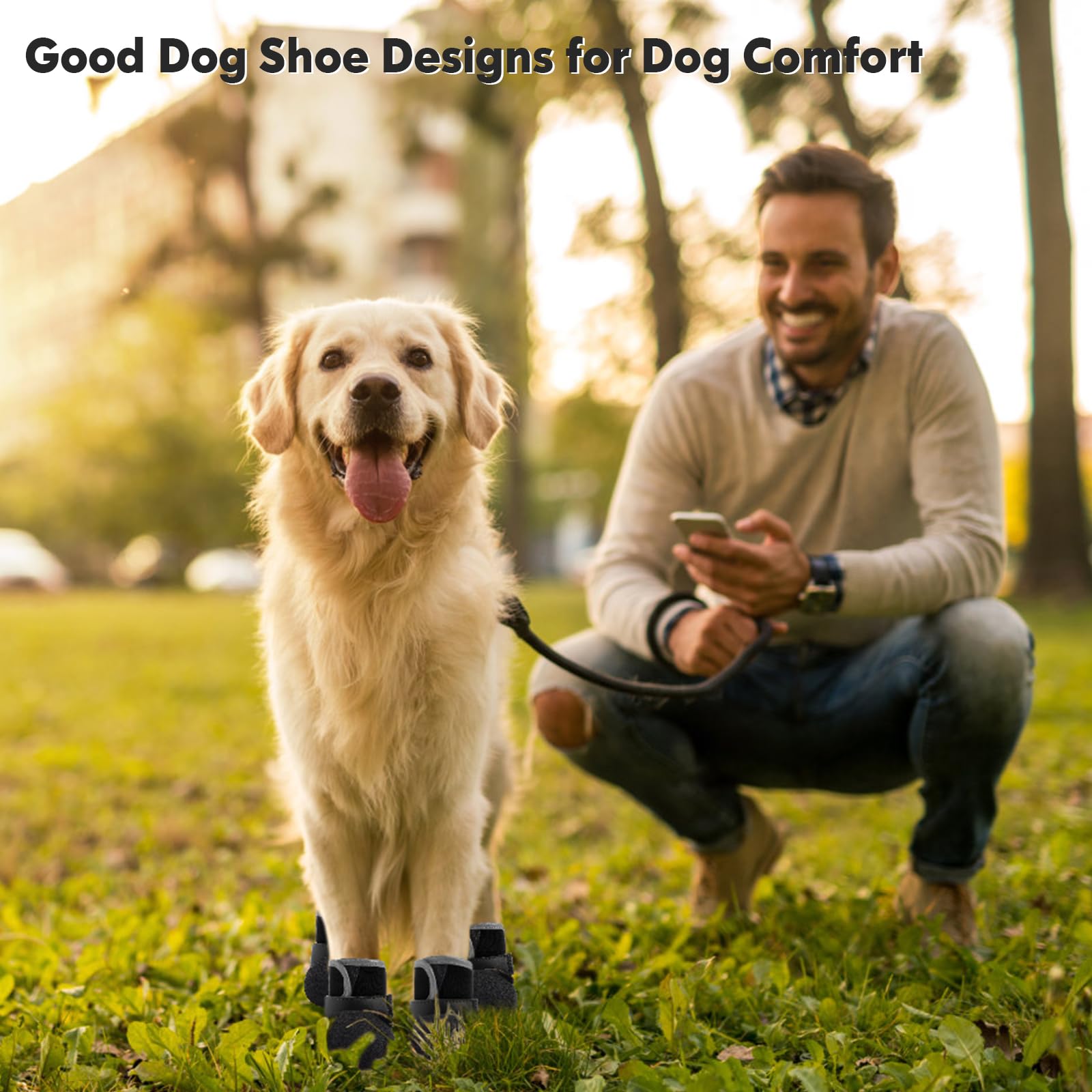 DOGOYS dog shoes winter protection image emphasizes warmth and pavement safety.