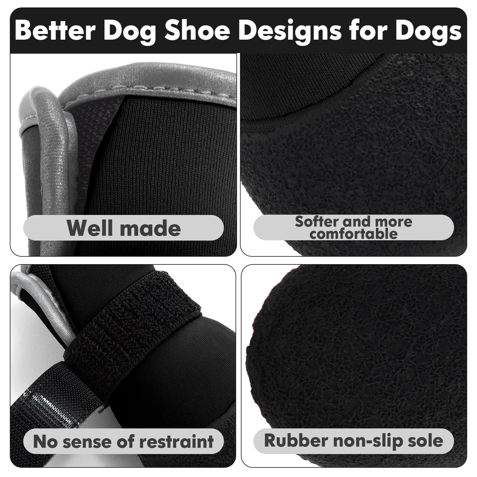 DOGOYS on-dog-feet boots demonstrate secure lightweight protection.