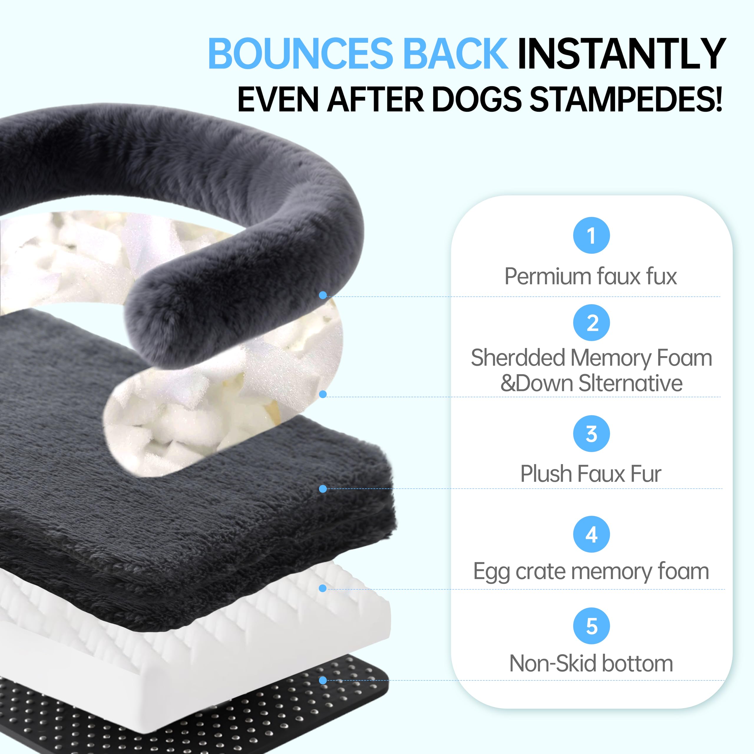 Dogpals foldable human dog bed removable cover shows washable comfort