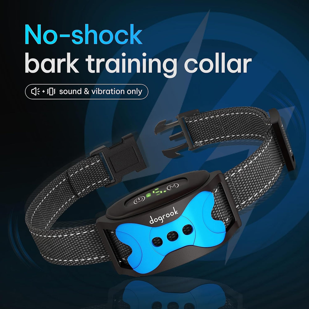DogRook Bark Collar with vibration and sound modes demonstrates progressive, comfortable training without shocks.