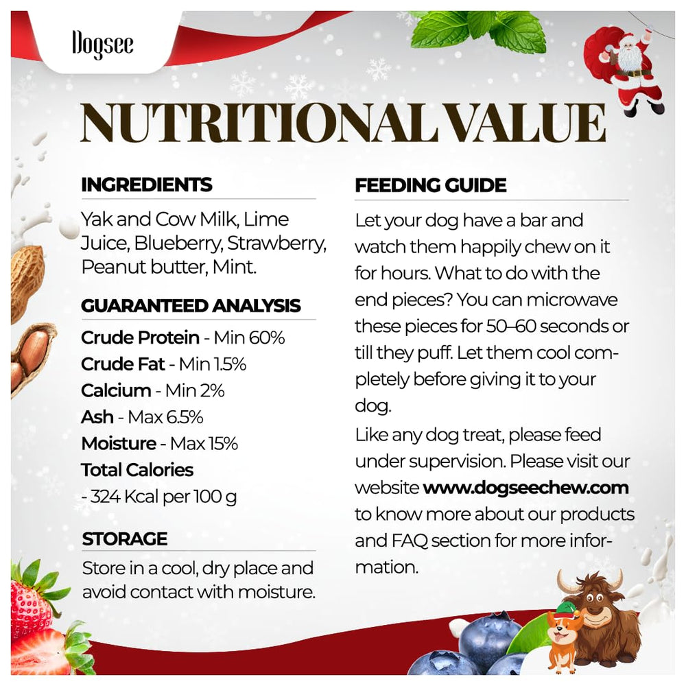Dogsee Festive long-lasting chews closeup illustrate durable texture for aggressive chewers.