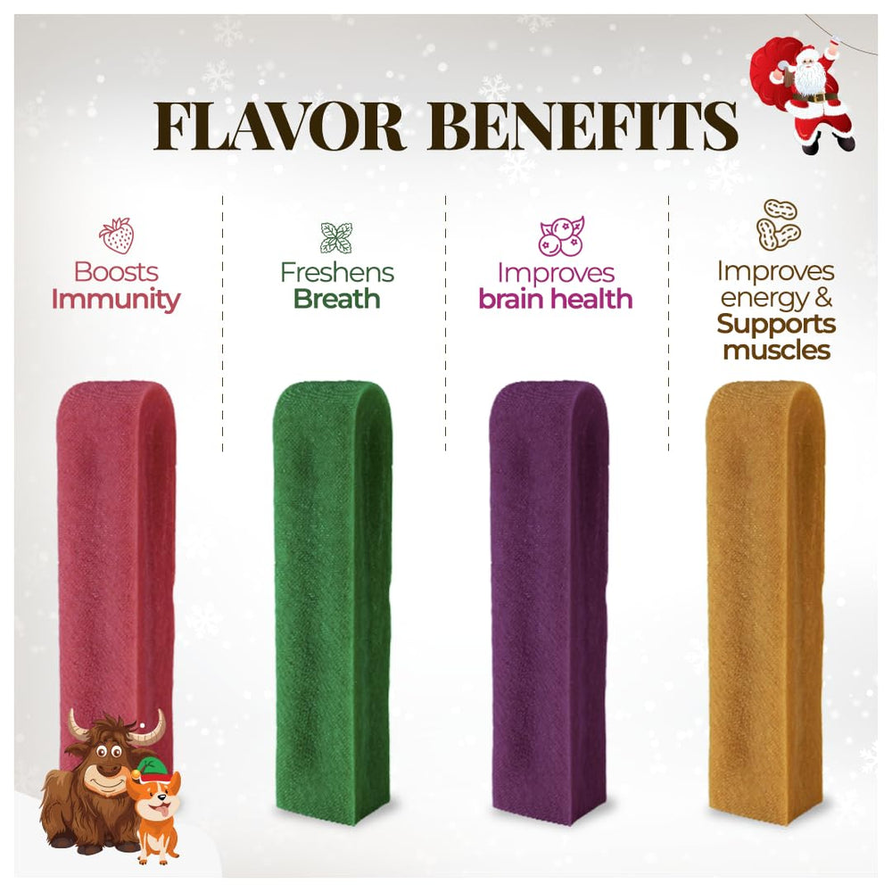 Dogsee Festive peanut butter chew closeup combines yak cheese goodness with a savory note.