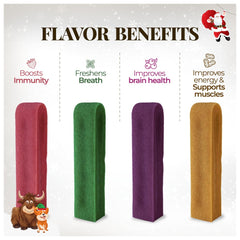 Dogsee Festive peanut butter chew closeup combines yak cheese goodness with a savory note.