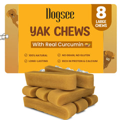 Dogsee Himalayan Yak Cheese Turmeric packaging shows resealable bag for easy storage.