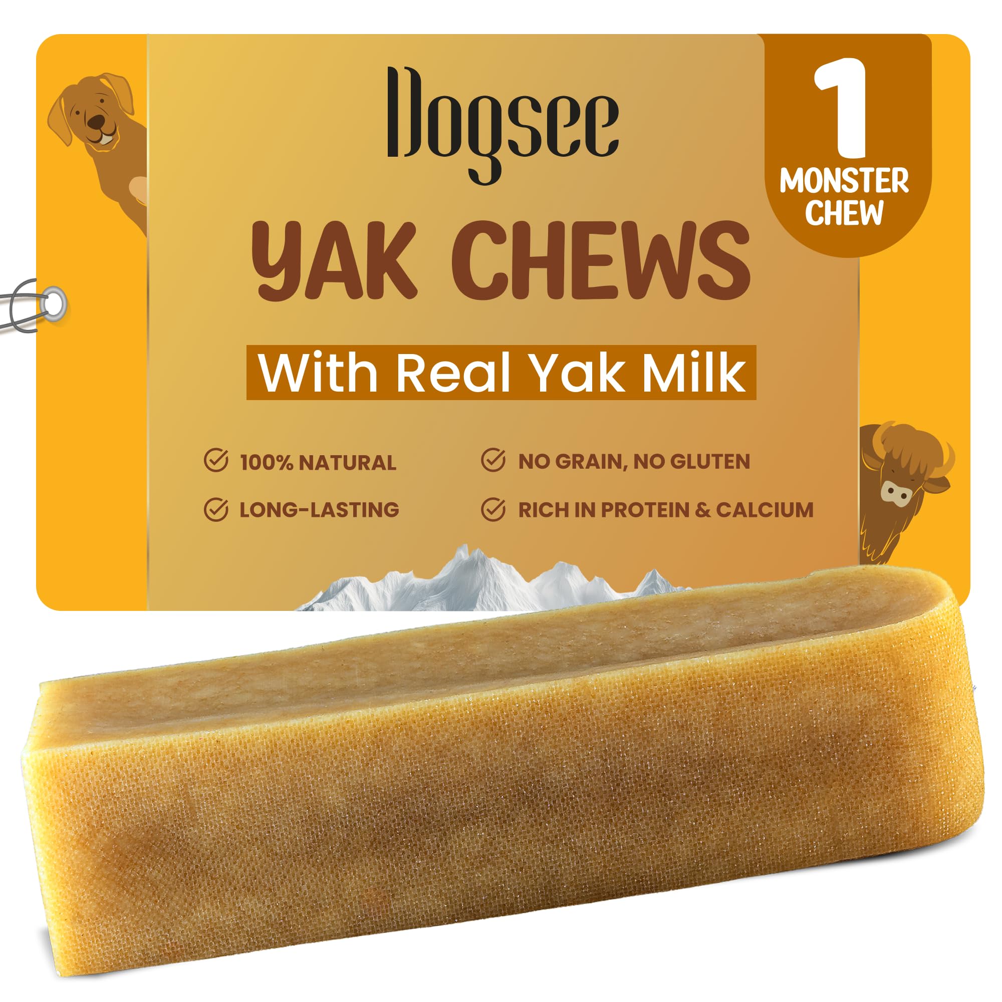 Dogsee Monster 1 Chew Yak Cheese—long-lasting dental support for dogs