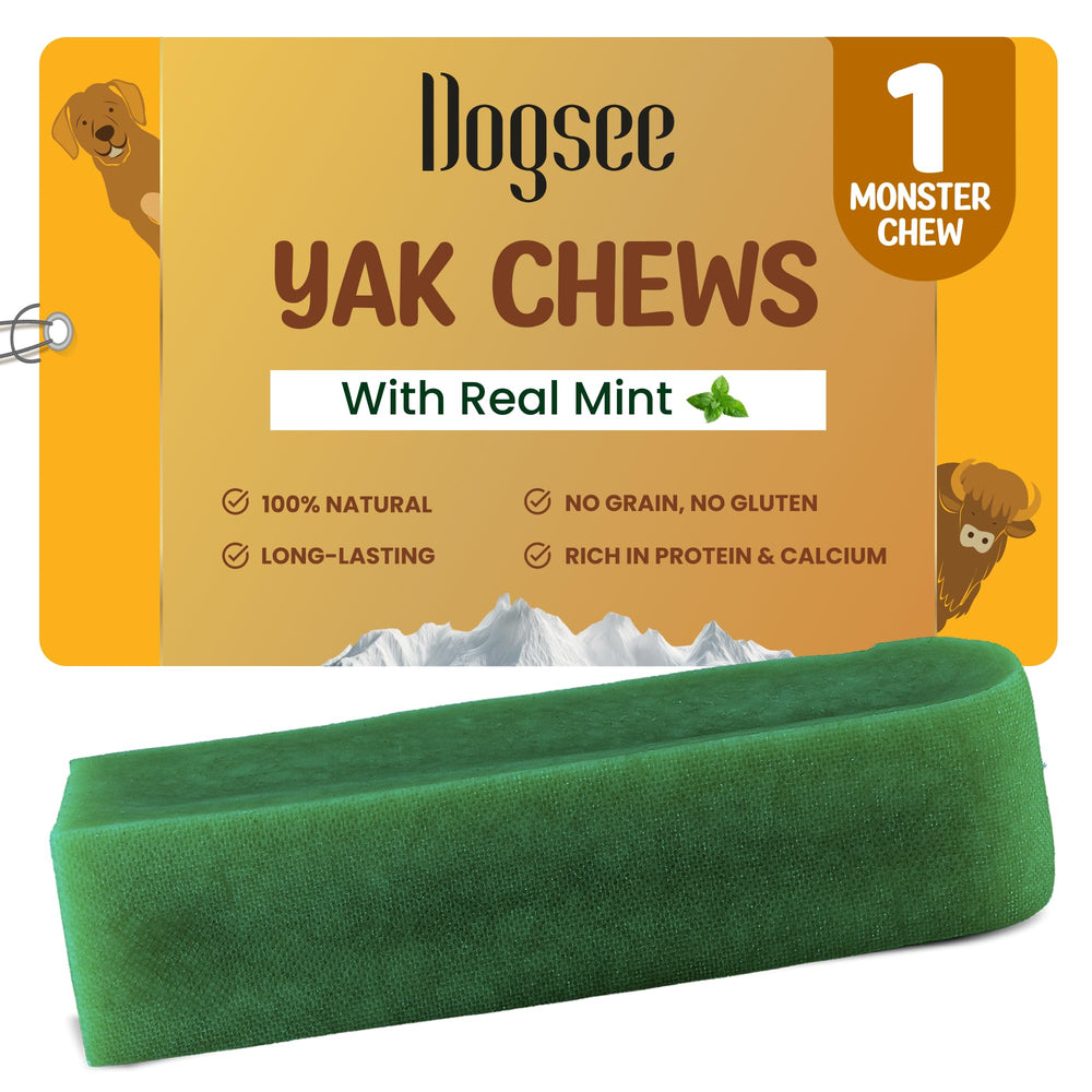 Dogsee Yak Chews con menta para aliento fresco y limpieza dental