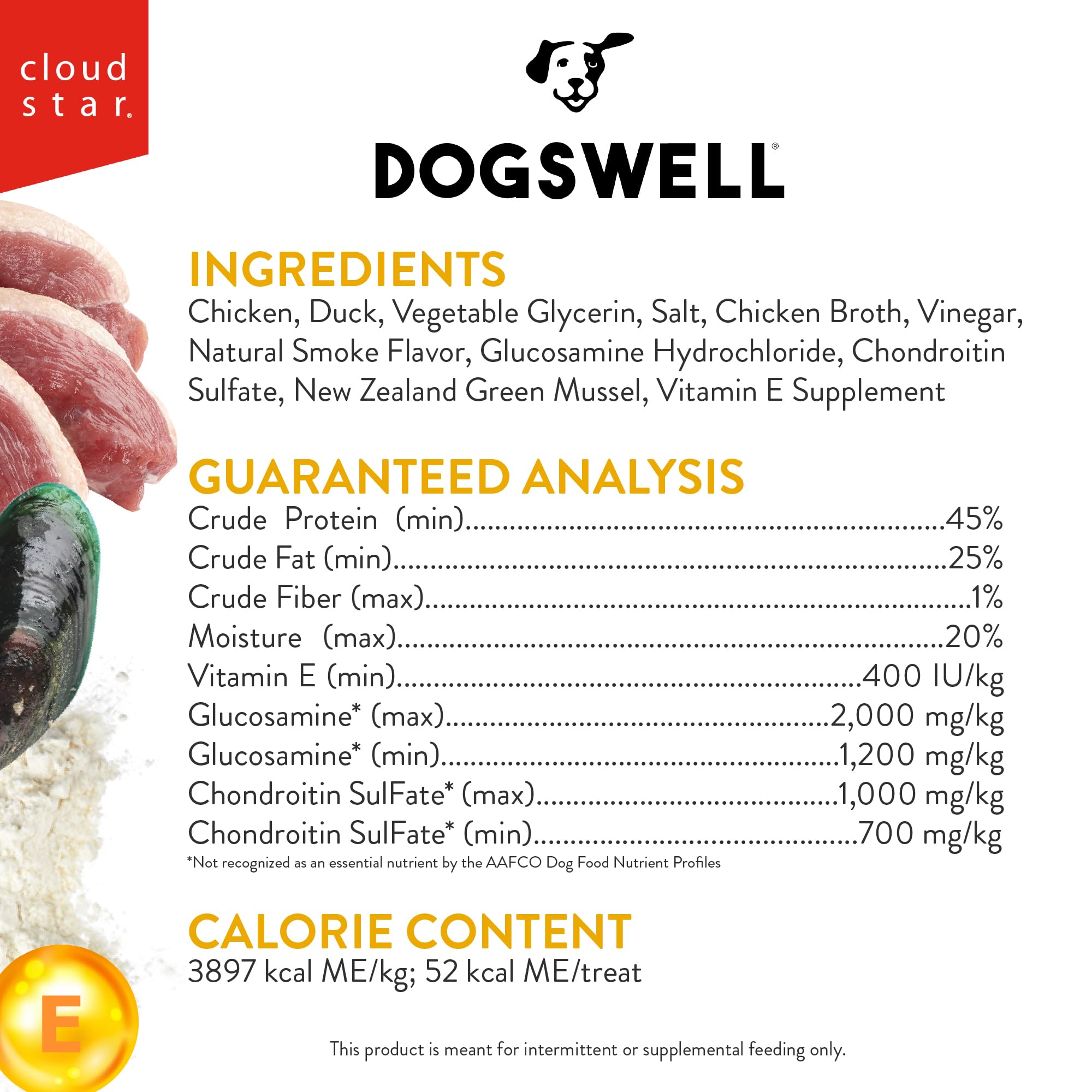 DOGSWELL grain-free label close-up emphasizing USA made quality
