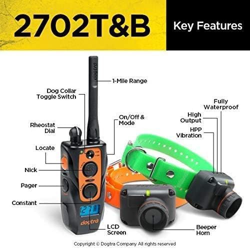 Dogtra 2702T&B correction options: quick nick and constant stimulation on demand.