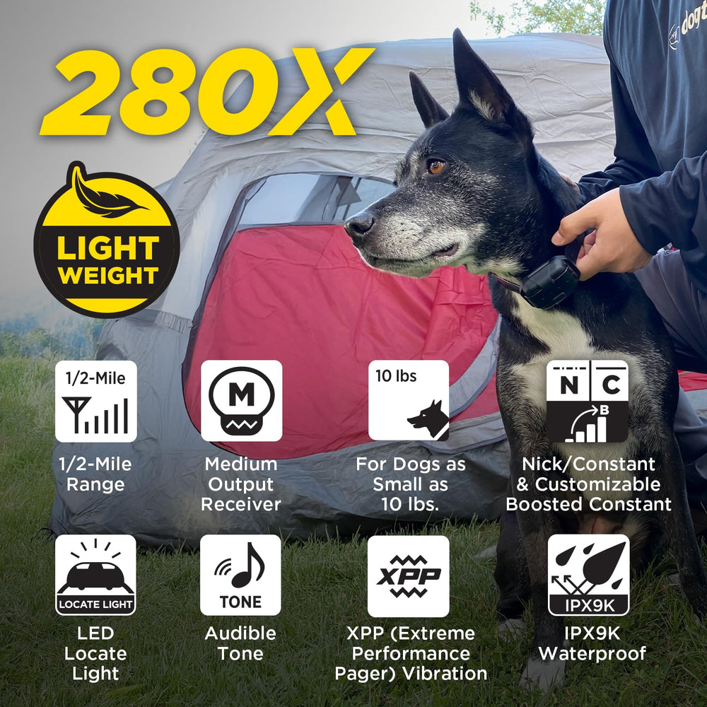 Dogtra 280X precise levels dial highlights tailored training options