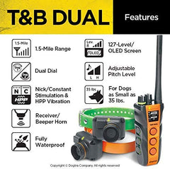Dogtra T&amp;B Dual dial controls for independent levels on two dogs.