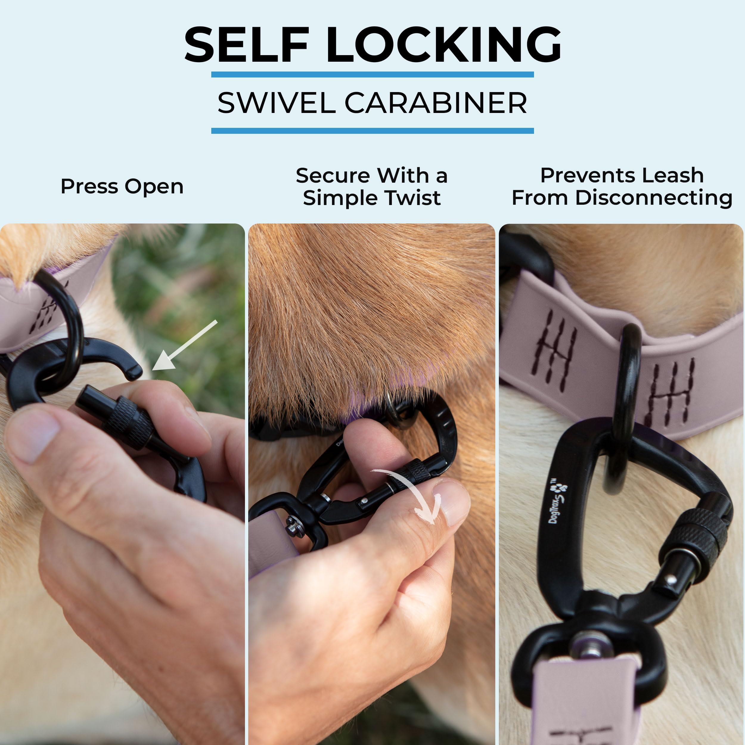 DogTraxs Biothane leash 3 ft length ideal for leash training and close control.