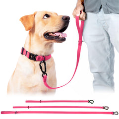 DogTraxs Biothane leash pink waterproof odor-proof finish for all-weather reliability