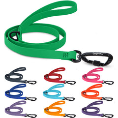 DogTraxs essential biothane leash 5ft green close-up highlighting durable everyday use