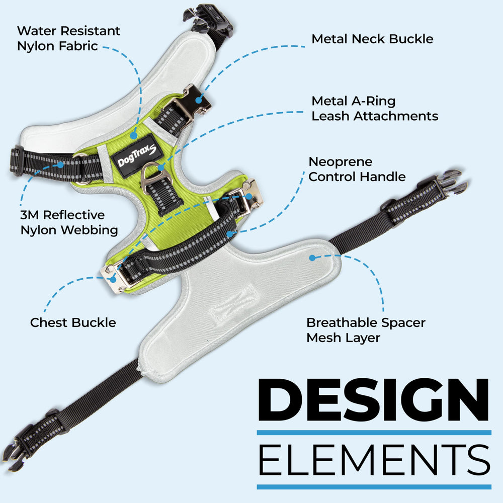 DogTraxs front and top leash points offer versatile control