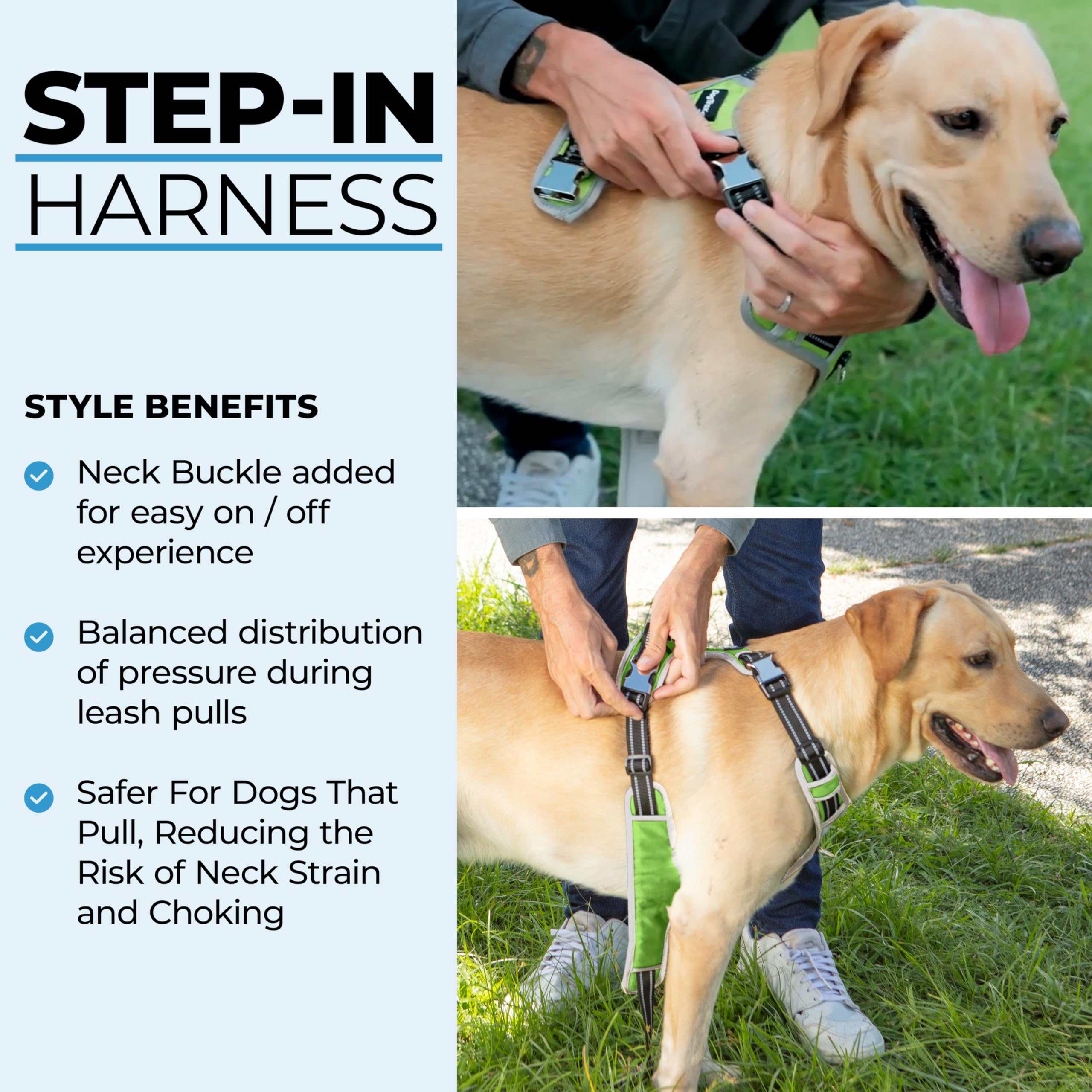 DogTraxs no-pull design keeps pressure off the neck