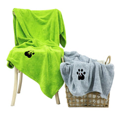 Dogvingpk grey extra large towel two-pack 55x36 ready for fast drying after bath.