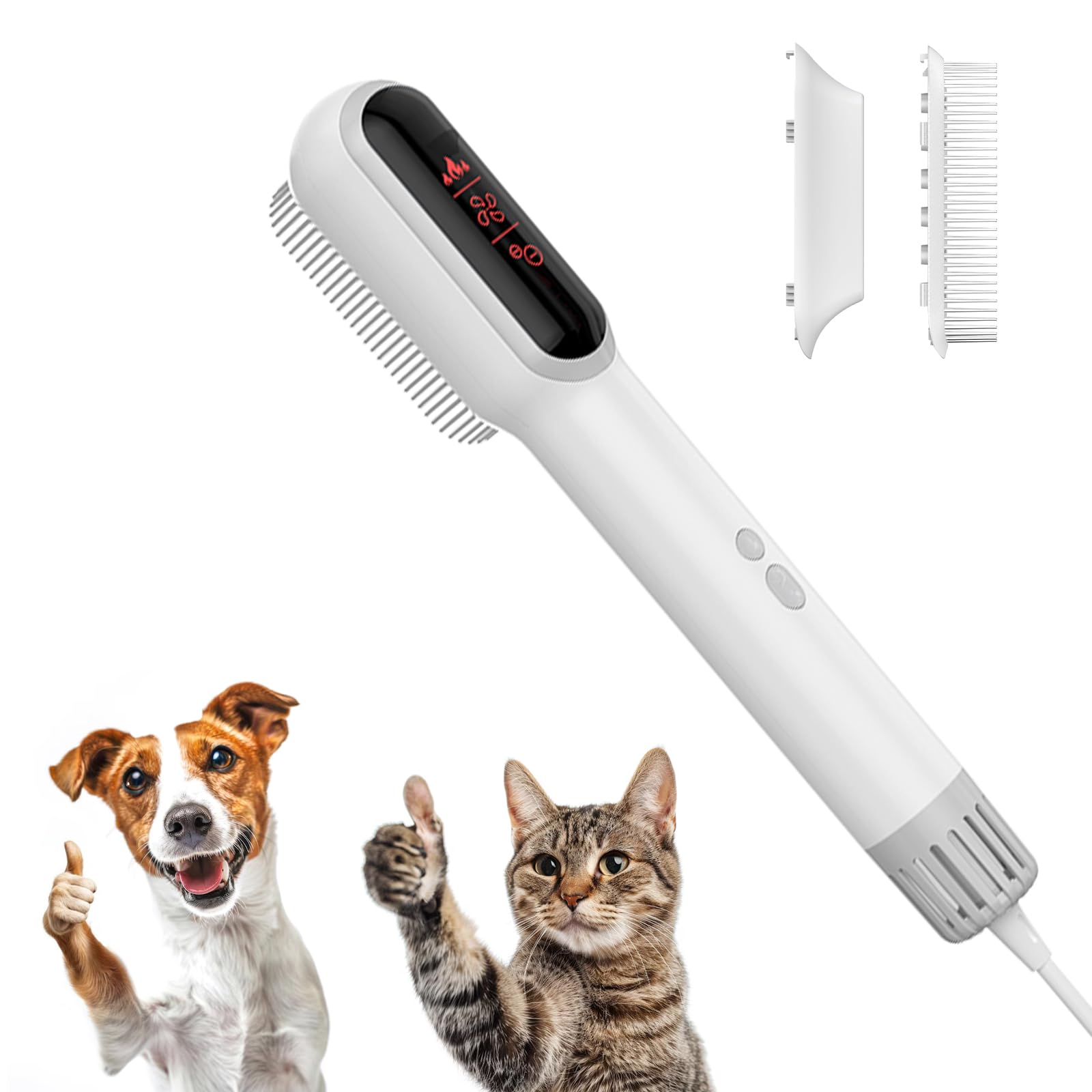 Dogways 2-in-1 portable pet hair dryer with LED screen for on-the-go grooming efficiency.