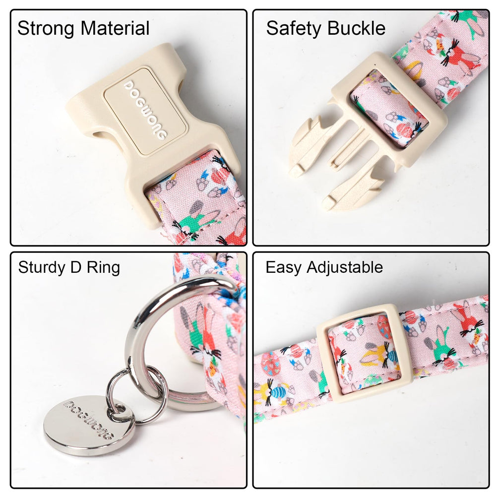 DOGWONG adjustable roll buckle and D-ring enable easy fit and secure leash attachment