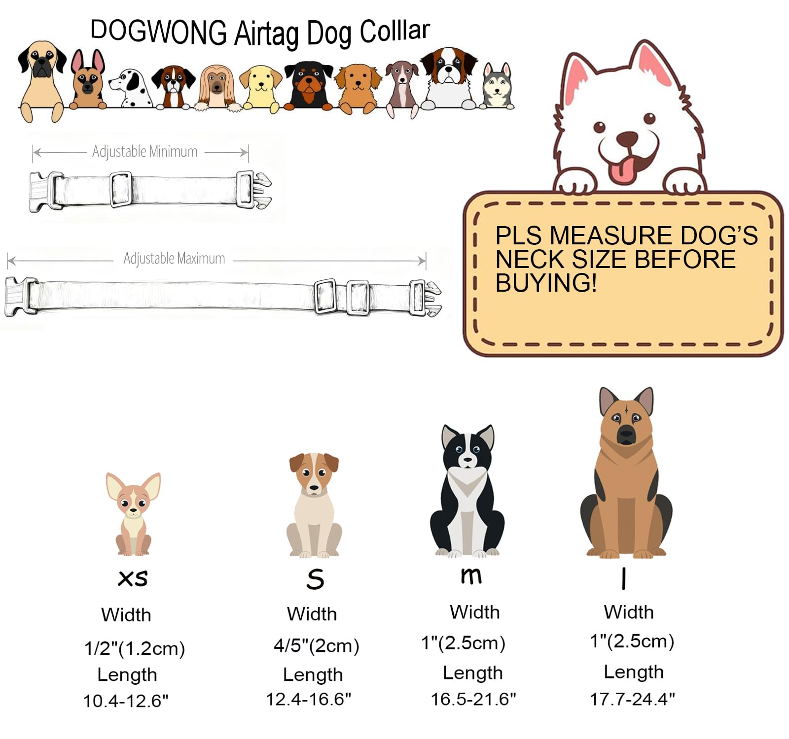 DOGWONG collar showing handmade craftsmanship and durable quality inspections.