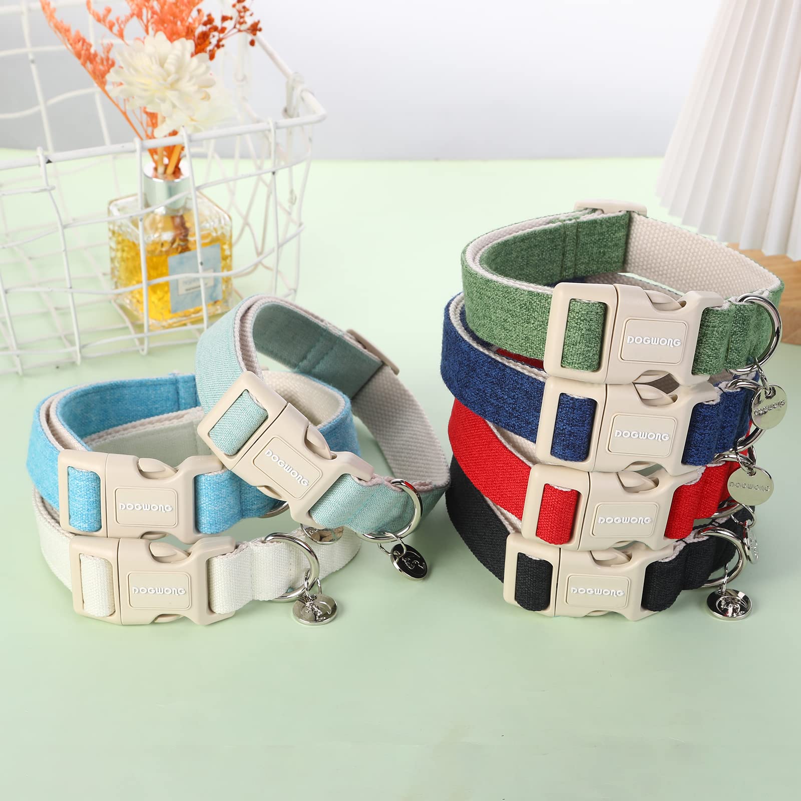 DOGWONG Cotton Hemp Collar wedding-ready look for photos and outings