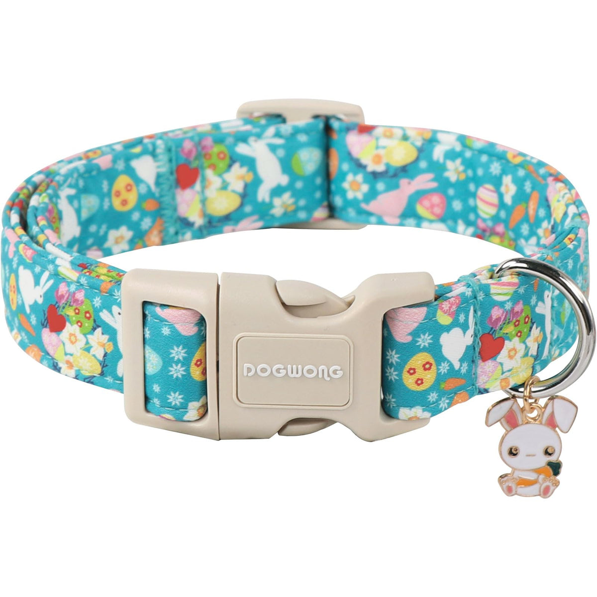 DOGWONG Cute Flower Bunny Eggs Easter collar in pink, ideal for festive photos.