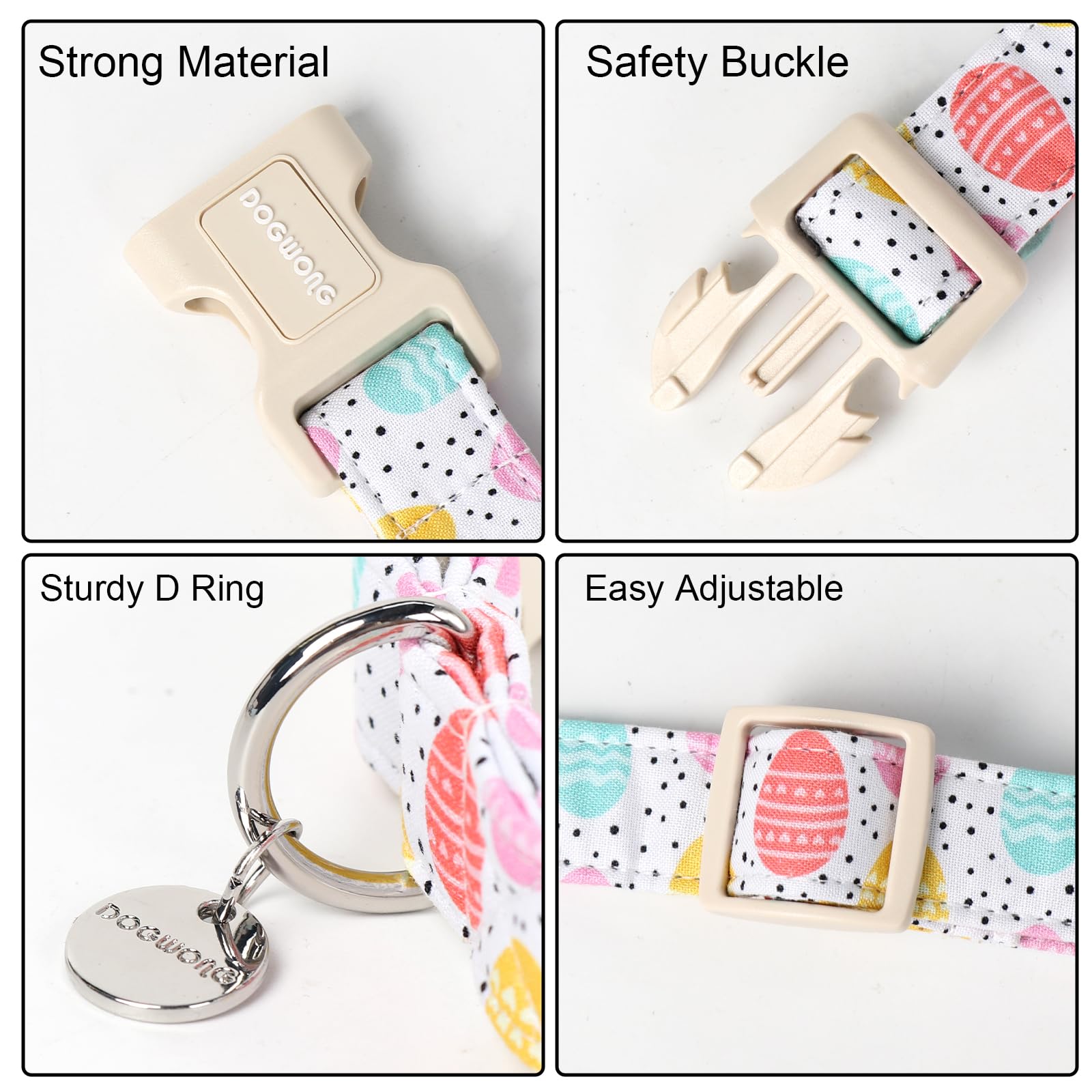 DOGWONG Easter collar with adjustable size for secure fit during walks.