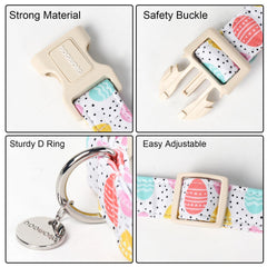 DOGWONG Easter collar with adjustable size for secure fit during walks.