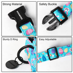DOGWONG Easter Dog Collar adjustable buckle demonstrates secure fit