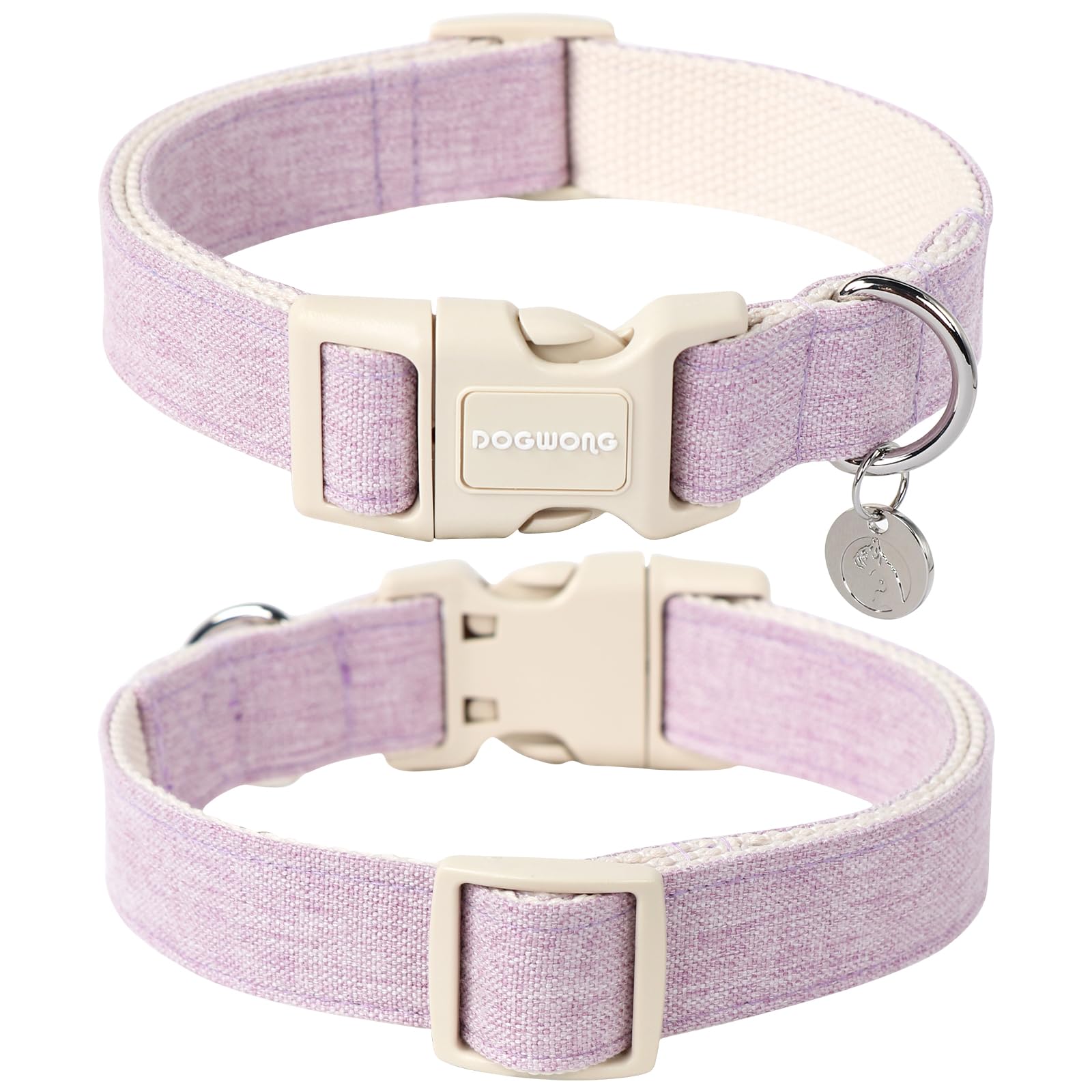 DOGWONG heavy-duty adjustable collar strap demonstrates secure fit for active dogs