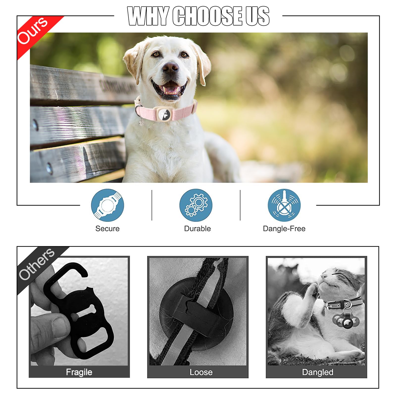 DOGWONG natural cotton linen collar highlighting breathable fabric for comfort.