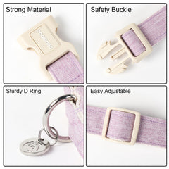 DOGWONG natural materials collar highlights breathable cotton and linen comfort
