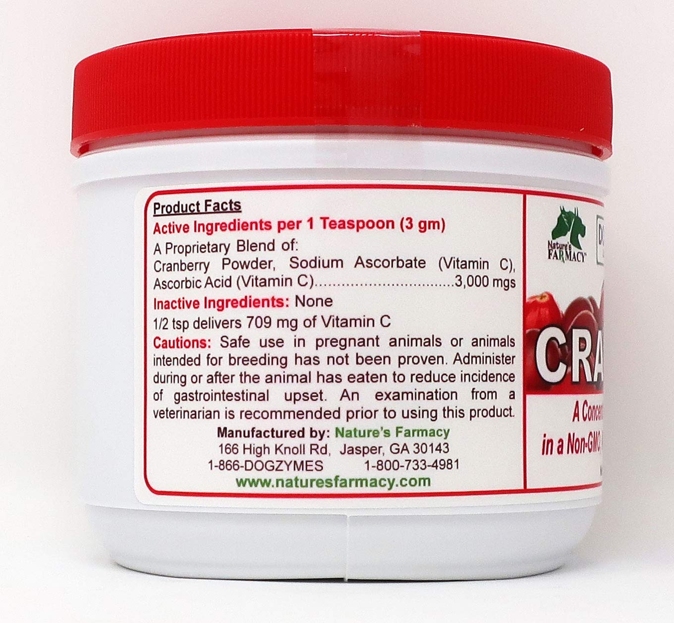 Dogzymes Cran Tri C cranberry powder visual suggesting whole-food base and antioxidant benefits