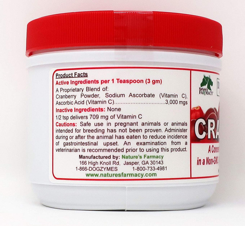 Dogzymes Cran Tri C cranberry powder visual suggesting whole-food base and antioxidant benefits