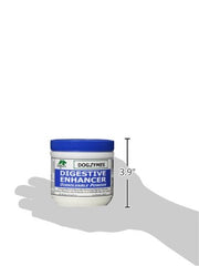 Dogzymes dissolvable powder being stirred into liquid for quick digestion aid.