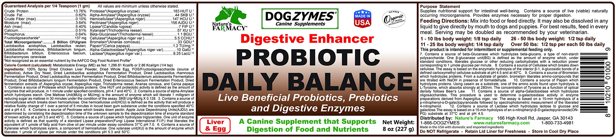 Dogzymes Probiotic Daily Balance measuring spoon showing the daily portion for gut support