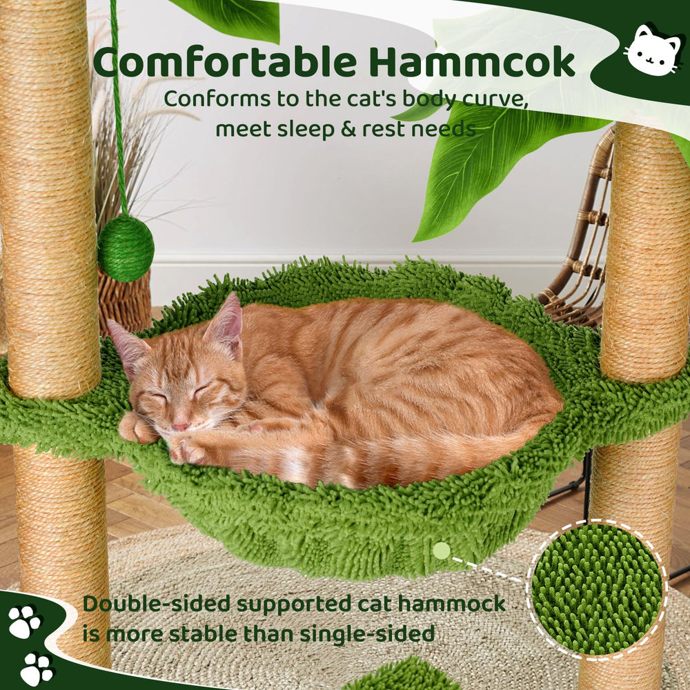 Dohump Cat Tree dangling toy - engages play and hunting instincts.