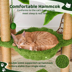 Dohump Cat Tree dangling toy - engages play and hunting instincts.