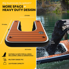 DOK Dog-DOK Mini heavy-duty mesh keeps the ramp submerged and stable.
